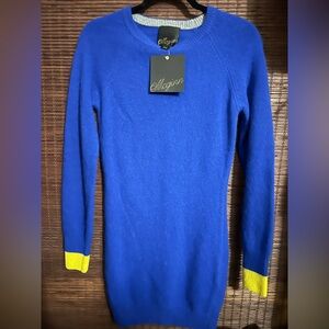 NWT WOMEN Blue and Yellow Sweater DRESS